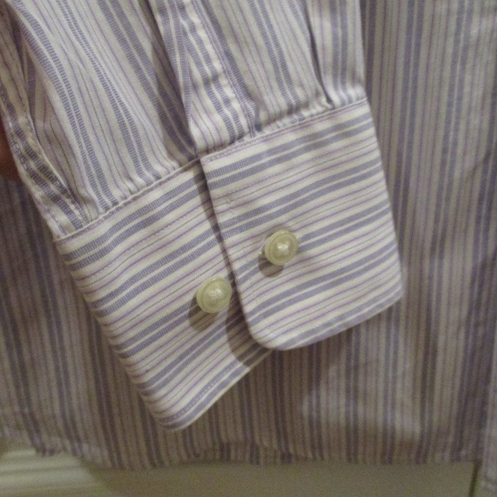 Hugo Boss Striped Dress Shirt 16.5 Neck 34-35 Sleeve Office Wear Professional - Picture 4 of 7